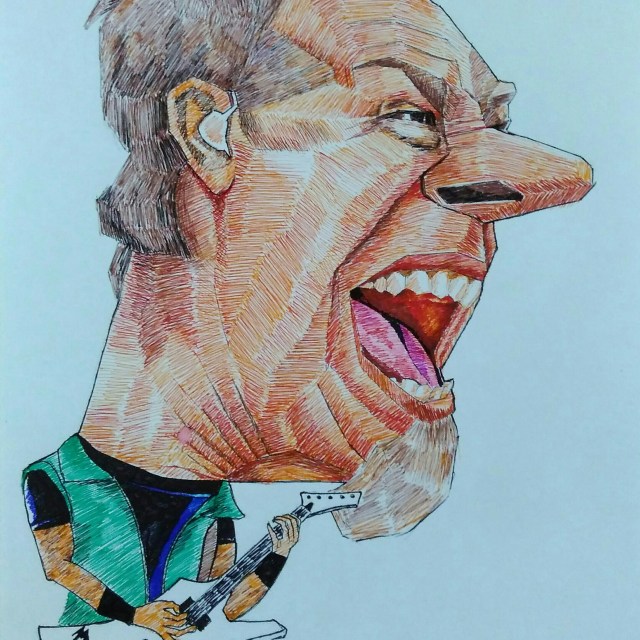 James Hetfield Metallica Pen Caricature