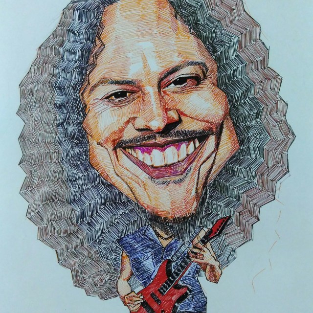 Kirk Hammett Metallica Pen Caricature