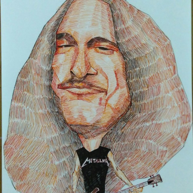 Cliff Burton Metallica Pen Caricature