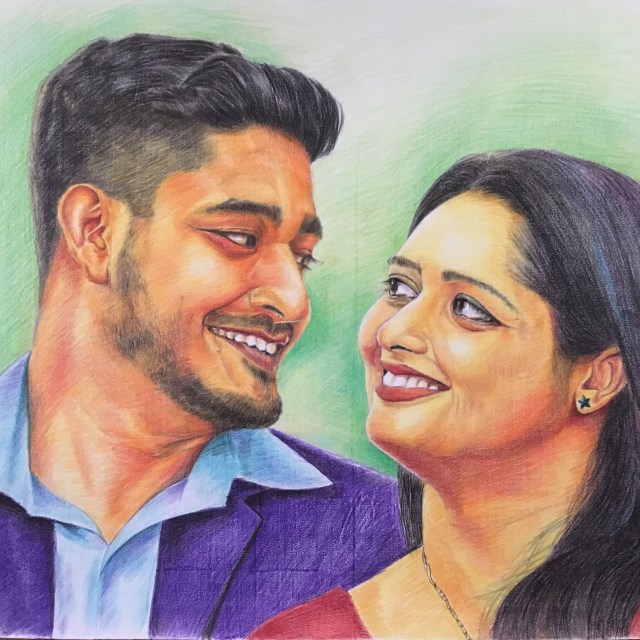Faber Castell Color Polychromos Pencil Couple Portrait