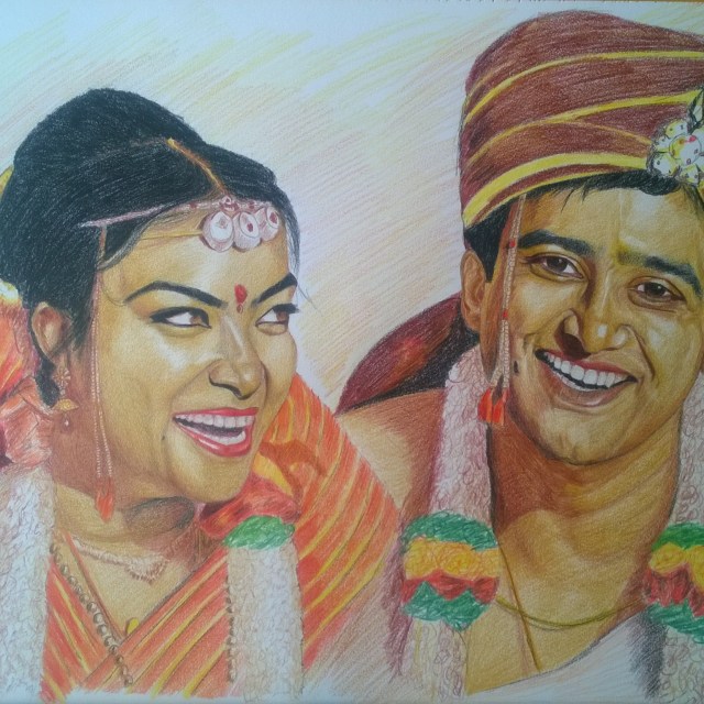 Faber Castell Color Pencil Couple Portrait