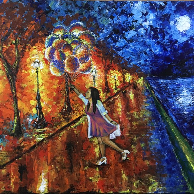 Palette knife Acrylic painting